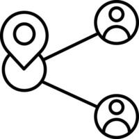 partager emplacement contour vecteur illustration icône