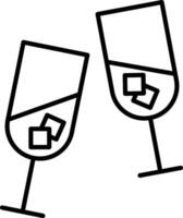 du vin verre contour vecteur illustration icône