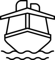 yacht contour vecteur illustration icône