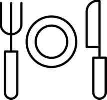 nourriture assiette contour vecteur illustration icône