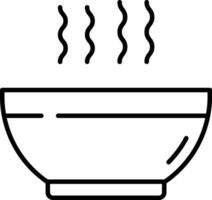 soupe bol contour vecteur illustration icône