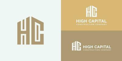 abstrait lettre hc ou ch logo dans luxueux or Couleur présenté avec plusieurs logo postes et il est adapté pour construction et financier entreprise logo conception inspiration modèle vecteur