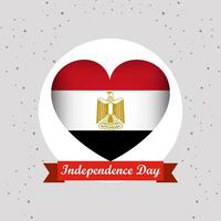 Egypte indépendance journée avec cœur emblème conception vecteur