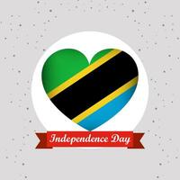 Tanzanie indépendance journée avec cœur emblème conception vecteur