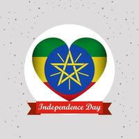Ethiopie indépendance journée avec cœur emblème conception vecteur