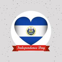 el Salvador indépendance journée avec cœur emblème conception vecteur