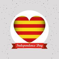 Catalogne indépendance journée avec cœur emblème conception vecteur