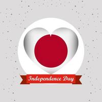 Japon indépendance journée avec cœur emblème conception vecteur