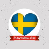 Suède indépendance journée avec cœur emblème conception vecteur