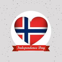 Norvège indépendance journée avec cœur emblème conception vecteur