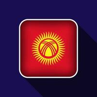 plat Kirghizistan drapeau Contexte vecteur illustration