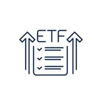 etf ligne icône, croissance fonds vecteur