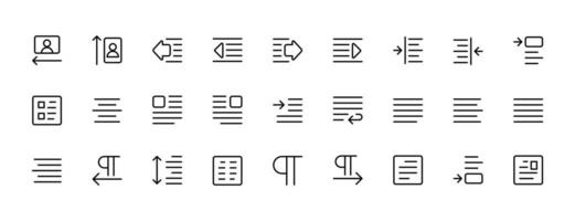 document texte édition, paragraphe, alignement, aligner vecteur ligne icône pour application, mobile site Internet sensible.
