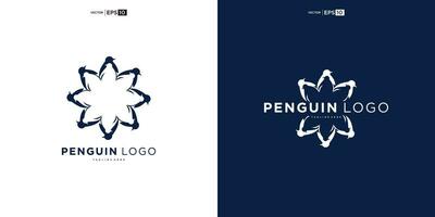 manchot logo Créatif conception oiseau animal icône vecteur