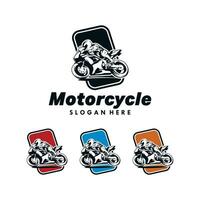 moto coureur cavalier courses logo conception vecteur