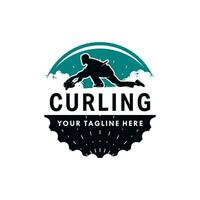 curling vecteur logo conception modèle