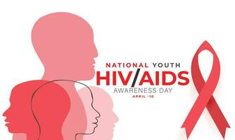 nationale jeunesse HIV - sida conscience journée. arrière-plan, bannière, carte, affiche, modèle. vecteur illustration.