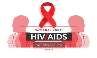 nationale jeunesse HIV - sida conscience journée. arrière-plan, bannière, carte, affiche, modèle. vecteur illustration.
