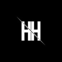 monogramme du logo hh avec modèle de conception de style slash vecteur