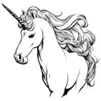 magique mignonne Licorne, vecteur illustration de une Licorne diriger.