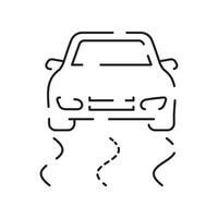 voiture tableau de bord signe ligne icône. vecteur airbag, échauffement, moteur, avertissement panneaux. contour style icône conception isolé sur une blanc Contexte.