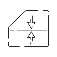 voiture tableau de bord signe ligne icône. vecteur airbag, échauffement, moteur, avertissement panneaux. contour style icône conception isolé sur une blanc Contexte.