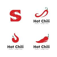 épicé le Chili logo vecteur, rouge poivre logo icône modèle vecteur