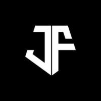 monogramme du logo jf avec modèle de conception de style de forme pentagone vecteur