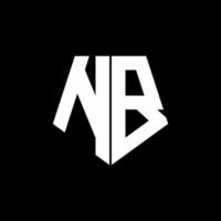 monogramme du logo nb avec modèle de conception de style de forme pentagone vecteur