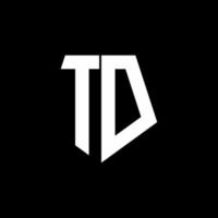 td au monogramme du logo avec modèle de conception de style de forme pentagonale vecteur