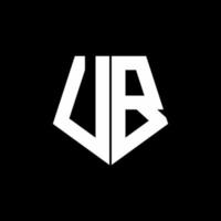 monogramme de logo ub avec modèle de conception de style de forme pentagonale vecteur