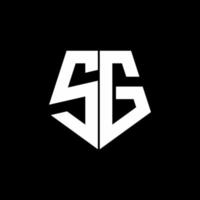 monogramme du logo sg avec modèle de conception de style de forme pentagone vecteur