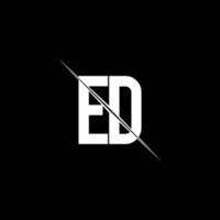 monogramme du logo ed avec modèle de conception de style slash vecteur