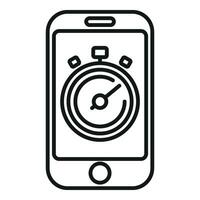 coureur app chronomètre icône contour vecteur. social médias vecteur