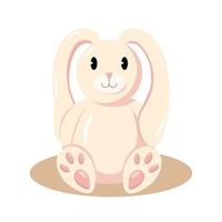 des gamins jouet lapin plat. rose lapin peluche jouet. vecteur illustration