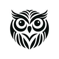 silhouette de hibou visage logo icône symbole mascotte vecteur illustration