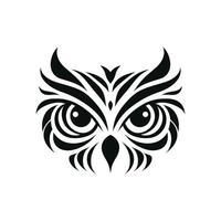 hibou mascotte logo silhouette visage dans vecteur illustration