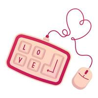 clavier avec l'amour clés, vecteur illustration