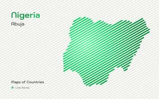 Nigeria carte avec une Capitale de abuja montré dans une ligne modèle. stylisé Facile vecteur carte