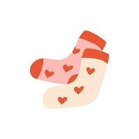 une paire de chaussettes avec cœurs. symbole de aimer, romance. conception pour la Saint-Valentin journée. vecteur