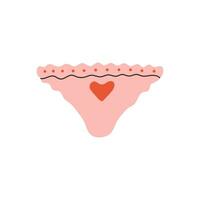 aux femmes culotte avec une cœur. symbole de aimer, romance. conception pour la Saint-Valentin journée. vecteur