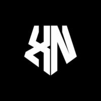 monogramme de logo xn avec modèle de conception de style de forme pentagone vecteur