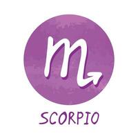 main tiré Scorpion zodiaque signe dans rond Cadre astrologie griffonnage clipart élément pour conception vecteur