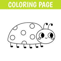 insecte coloration page, mignonne impression avec ligne coccinelle. imprimable feuille de travail avec Solution pour école et préscolaire. vecteur dessin animé illustration.