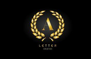or d'or une icône du logo de la lettre de l'alphabet avec un design floral pour les entreprises et l'entreprise vecteur