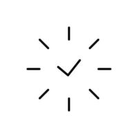 l'horloge Facile contour signe pour Annonces. adapté pour livres, magasins, magasins. modifiable accident vasculaire cérébral dans minimaliste contour style. symbole pour conception vecteur