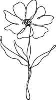 fleur dessin au trait continu vecteur