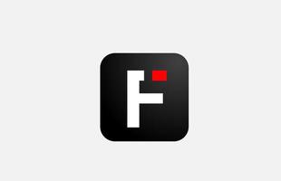 conception simple d'icône de logo de lettre d'alphabet rouge blanc f pour les entreprises et l'entreprise vecteur