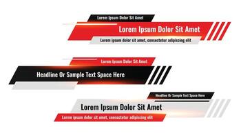 moderne rouge inférieur troisième gros titre bannière conception vecteur