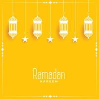 Ramadan kareem Jaune carte conception Contexte vecteur